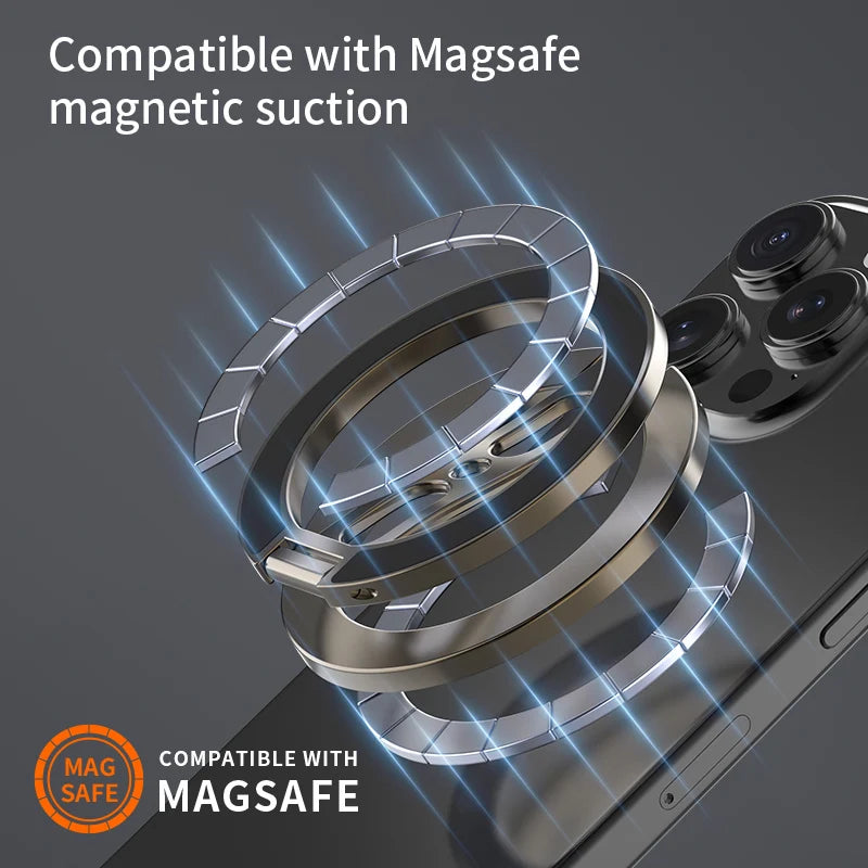 Double Sided Magnetic Phone Ring Holder Kickstand Magnet Grip for MagSafe For iPhone 16 15 14 Android Gym Car Holder Phone Stand