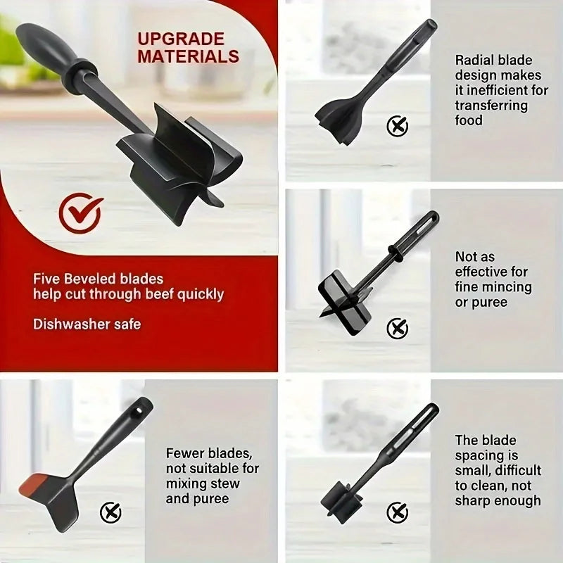 Handheld Meat Grinder & Blender Effortless Rice Grinding Meat Mincing Chopping Multifunctional Kitchen Tool