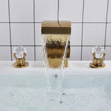 Wanmivezlo Waterfall Bathroom Basin Faucet Deck Mounted Cold Hot Water Mixer Single Hole Water Tap 3 Holes Washing Tap