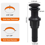 Stainless Steel Bathroom Sink Drain Stopper Without Overflow Fit Lavatory Vanity Vessel Sink Pop Up Drain Assembly Brass Cover