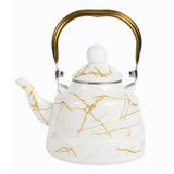 Classic Design Enamel Enamel Tea Kettle European Style Handmade Tea Pot Unbreakable No Whistling Water Kettle Restaurant