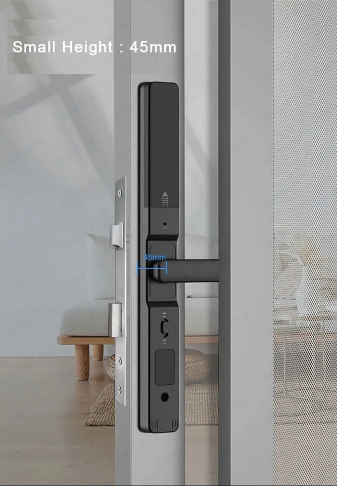TTLock APP Waterproof Fingerprint Password Smart Lock For Outdoor Pull Push Sliding Aluminum Door 2885/ 3585/ 4585 /6085 Mortise