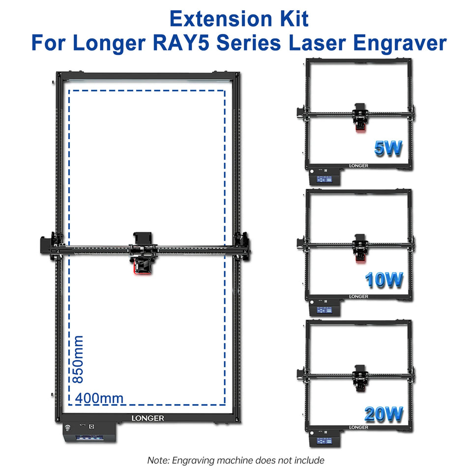 LONGER Extension Kit for Longer Laser Engraver Y-axis Expansion Kit Suitablr for RAY5 5W/10W/20W Laser Cutter and Engraver