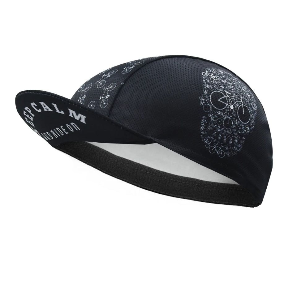 Black Cycling Cap Funny Road Bicycle Hat Cartoon Bike Headwear Men and Women Coffee & Beer Gorra Ciclismo