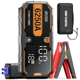 Car 6250A Portable 12V  Jump Starter Power Bank 12V Auto Battery Charger Booster Starting Device For 10.0L GAS/6.5L DIESEL