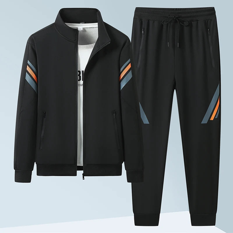 Spring Autumn Casual Men's Sports Suit Jacket Trousers Two-piece Set Sweatshirt Men's Tracksuit