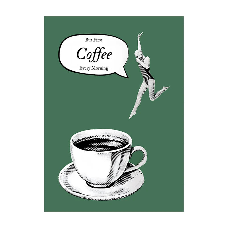 Coffee Diver Poster Coffee Canvas Painting Trendy Kitchen Gallery Print Wall Art Picture for Home Decoration Coffee Lover Gift