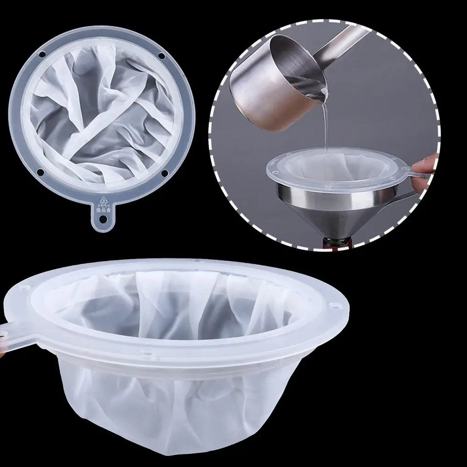 13/15CM Reusable Mesh Nylon Filter Super Fine Colander For Sieve Juice Soy Milk Honey Tea Coffee Wine Strainer Kitchen