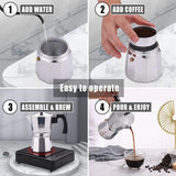 Mocha Coffee Pot Stovetop Espresso Maker Aluminum Silver Coffee Percolator Home Hand-brewed Octagonal Moka Pot Kitchen Utensils