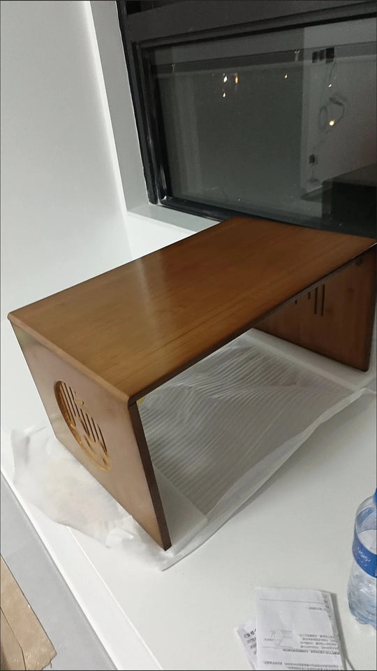 Japanese Style Pure Bamboo Foldable Coffee Table Real Wood Tatami Low Sitting Floor Mat Small Tea Table Window Seat Table