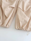 Willshela Women Fashion Parachute Cargo Pants Vintage Jogging Trousers High Elastic Waist Female Chic Lady Boot Cut