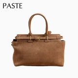 Winter Matte Coffee Camel Grey Large Tote Russian Style Real Suede Cow Leather Women Handbag Nubuck Commuter Office Shoulder Bag
