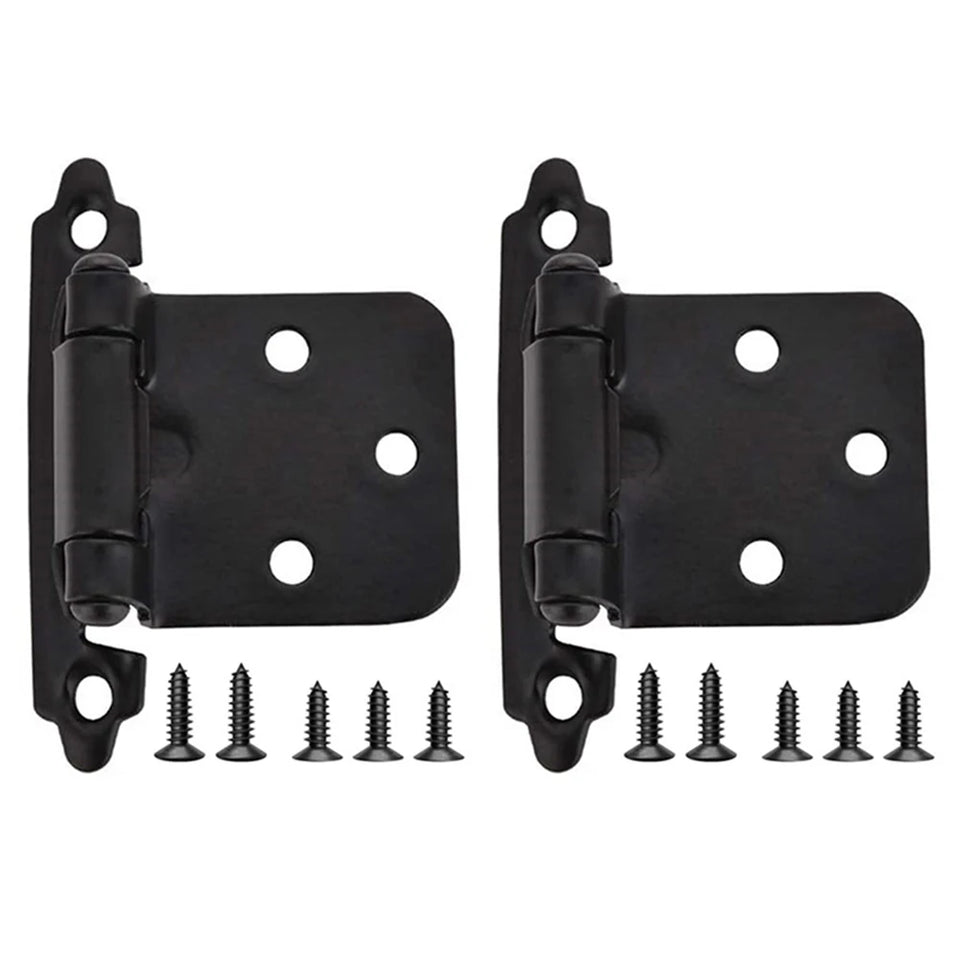 2Pcs American Self Closing Spring Hinge with Screws Overlay Cabinet Door Flush Hinges for DIY