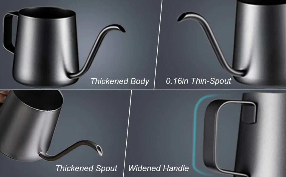 Pour Over Kettle Gooseneck Spout Coffee Tea Pot 12OZ for Coffee Maker Carafe, Camping Coffee Pot for Travel Coffee Maker Outdoor