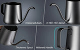 Pour Over Kettle Gooseneck Spout Coffee Tea Pot 12OZ for Coffee Maker Carafe, Camping Coffee Pot for Travel Coffee Maker Outdoor