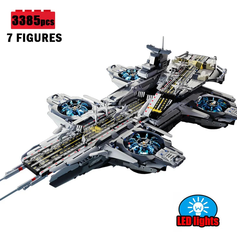 New 3385pcs Technical MOC Idea The SHIELD Helicarrier Building Blocks Bricks Model Assembling Toys for Boys Birthday Gift Set