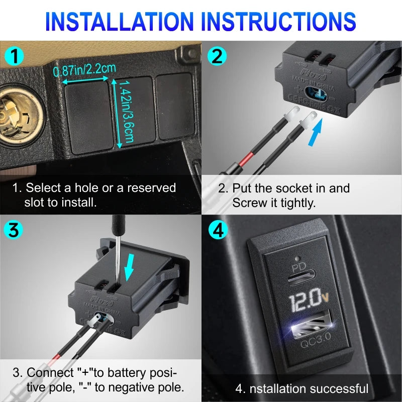 Quick Charge 3.0 USB Socket Outlets usb 12v automotiva car usb charger fast charge QC3.0 Car Socket Adapter for RV Boat