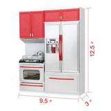 Pretend Play Toy Kitchen, Plastic Play Kitchen with Lights & Sounds, Cookware Pretend Cooking Food Set Toddler Gift Toy