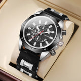 Men's Sports Watch Fashion Silicone Band Quartz Watches With Date Calendar