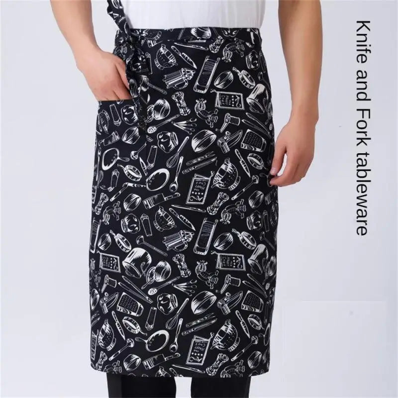 Chef Apron Special Kitchen Mens Hotel Restaurant Restaurant Back Kitchen Half-length Short Apron Household Cleaning