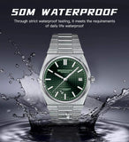 New Specht&Sohne Wine Red Men's Mechanical Wristwatch Miyota Automatic Watches Sapphire Crystal 37MM Stainless Steel Waterproof