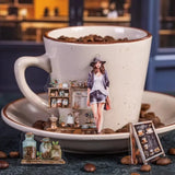 Coffee Bazaar Series Sticker Pack 6 Coffee Shop Diorama Themes 15Pcs Journal Decor for Cafe Lovers