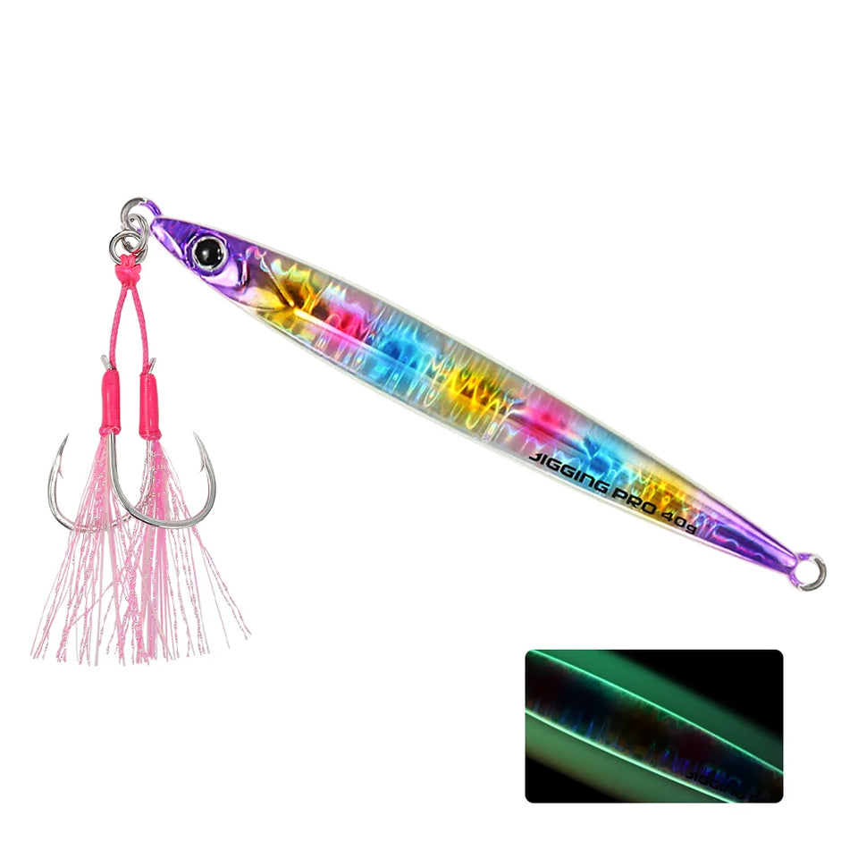 JIGGING PRO Slide Stick Metal Jig 40g 60g Shore Jigging Lure Long Casting Fast Sinking Fall Jigs For Sea Bass Mackerel Kingfish