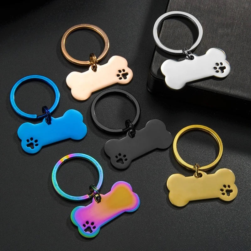 Personalized Engraved High-Quality Dog Tag Bone-Shaped Collar Pendant with Name Phone Number Custom Pet Identification Accessory