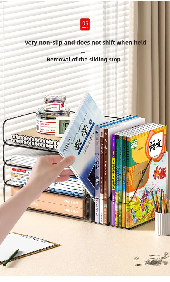 Desk Letter Tray Set, A4 Size Clear PET Stackable Document Organizer Office Desktop File Paper Holder Book Storage Rack.