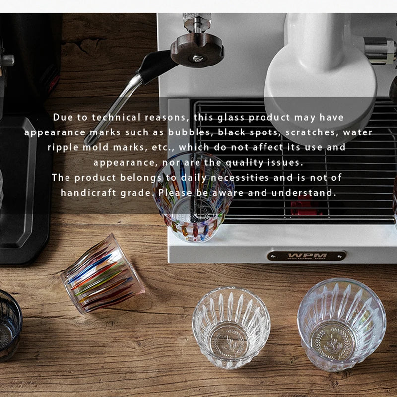 MUVNA Glass Coffee Cup 100ml 160ml 220ml 320ml Espresso Cups Coffee Accessories Anti-Scald Coffee Mugs Glass Transparent Gray
