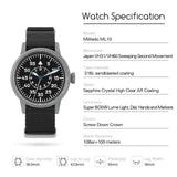 Militado ML10 Quartz Watch VH31 Sweeping Second Movement Sapphire Crystal BGW9 Luminous 10Bar Waterproof 36.9mm Vintage Watches
