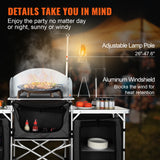 SucceBuy Camping Outdoor Kitchen Table Cabinet Foldable Folding Cooking Storage Rack X-Shaped Aluminum Alloy Bracket for BBQ