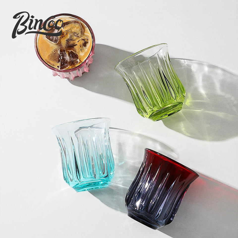 Bincoo High End Coffee Cup Elegant Retro Glass for Americano Dirty Flat White Espresso and Latte Available in 90/200/240/400ml