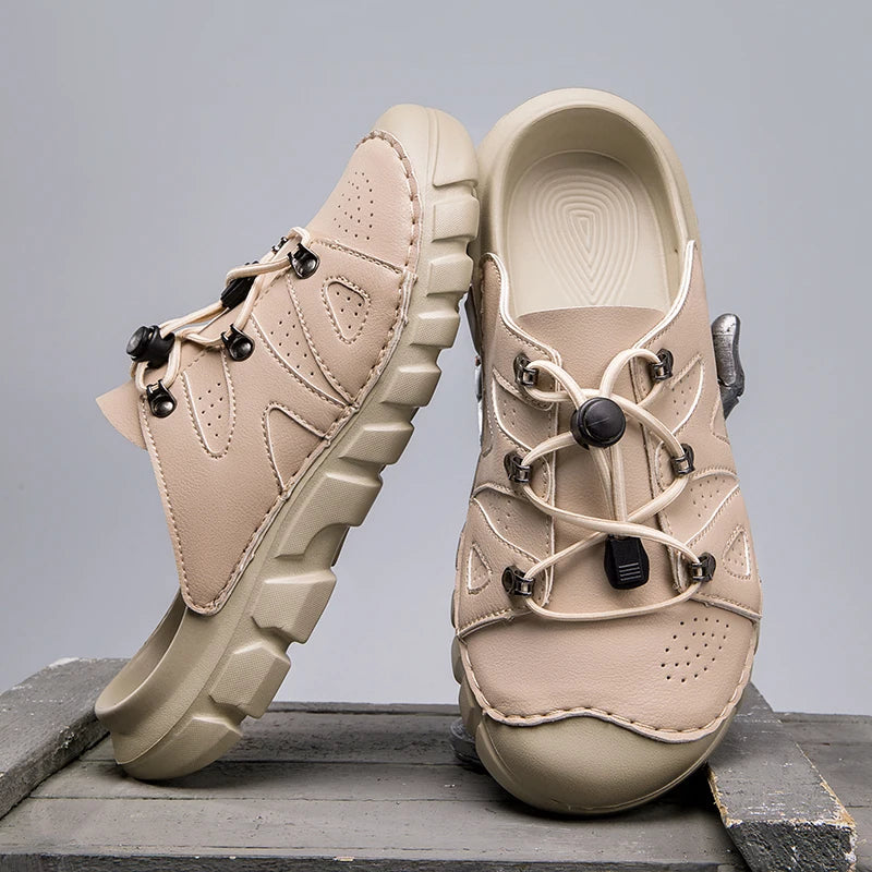 Summer Men's Sandals Beach Shoes Handmade Breathable Design Sandals Casual Beach Shoes Lightweight Soft Bottom Outdoor Sandals