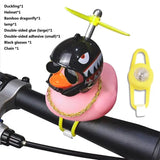 Bicycle Bell Black/Yellow Duck Cartoon Little Ducks Helmet Head Light Shining Duck Bicycle Bells Handlebar Bicycle Accessories