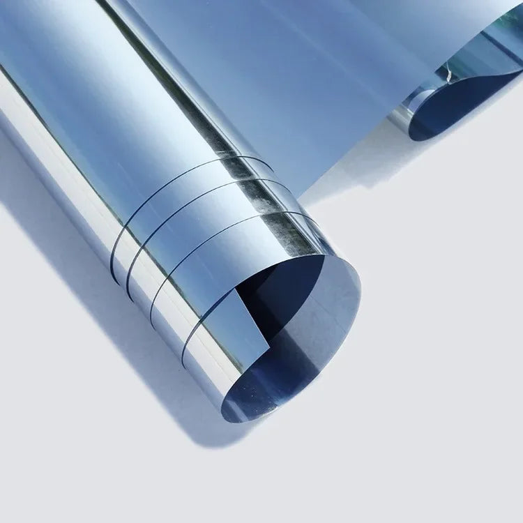 One Way Mirror Insulation Window Film PET Self-adhesive Reflective Solar Film Privacy Window Tint for Home Silver Glass Sticker