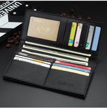 Men's PU Leather Long Clutch, Thin Business Card Holder, Men's Wallet, Brown, Black, Coffee, Pocket Coin Purse, Fashion 2024