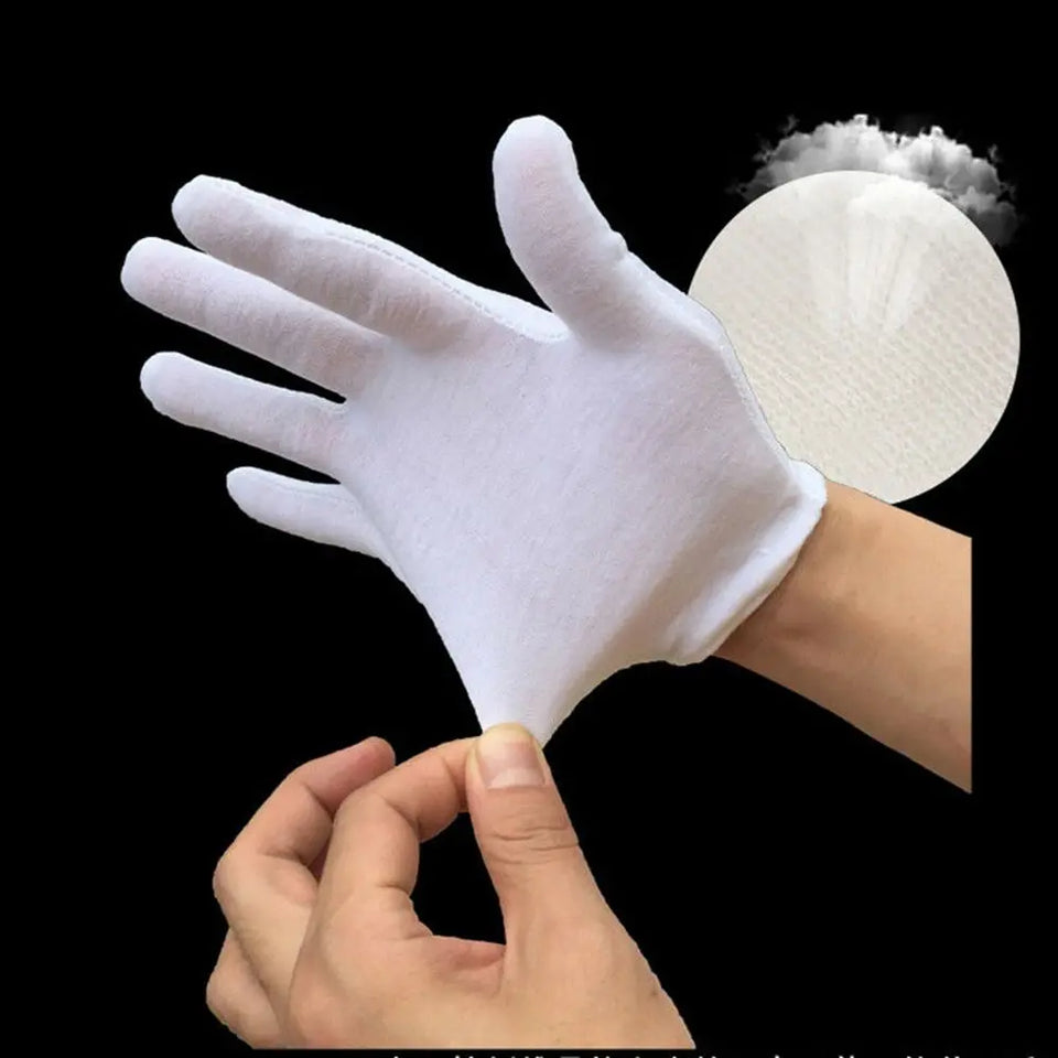 New 1/6/12 Pairs Wenvian Quality Inspection Gloves of Medium Thick Label of Work Cotton Thick White Work Safe Cotton Man Woman