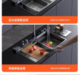 304 Stainless Steel Kitchen Sink, Large Single Sink, Thickened Whale Relief, Digital Display, Washbasin, Washbasin