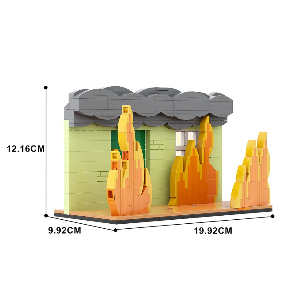MOC This is Fine Dog Animal Dog Building Blocks Cartoon Creative Animal Bricks Animation Creative Ornament Toys Children's Gifts