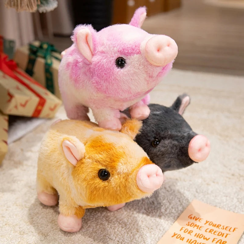 23cm Simulation Lovely Pig Plush Toy Stuffed Soft Huggable Pillow Home Ornament Birthday Gifts
