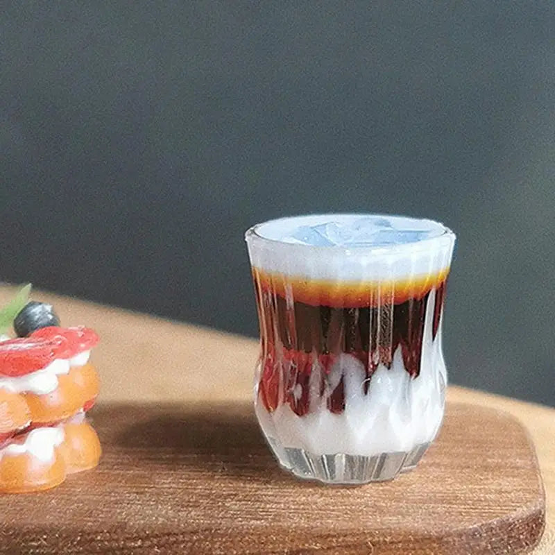 Cute Dollhouse Coffee Cup Miniature Latte Coffee Beverage Cafe Drink Model Doll House Accessories Kids Play House Toys