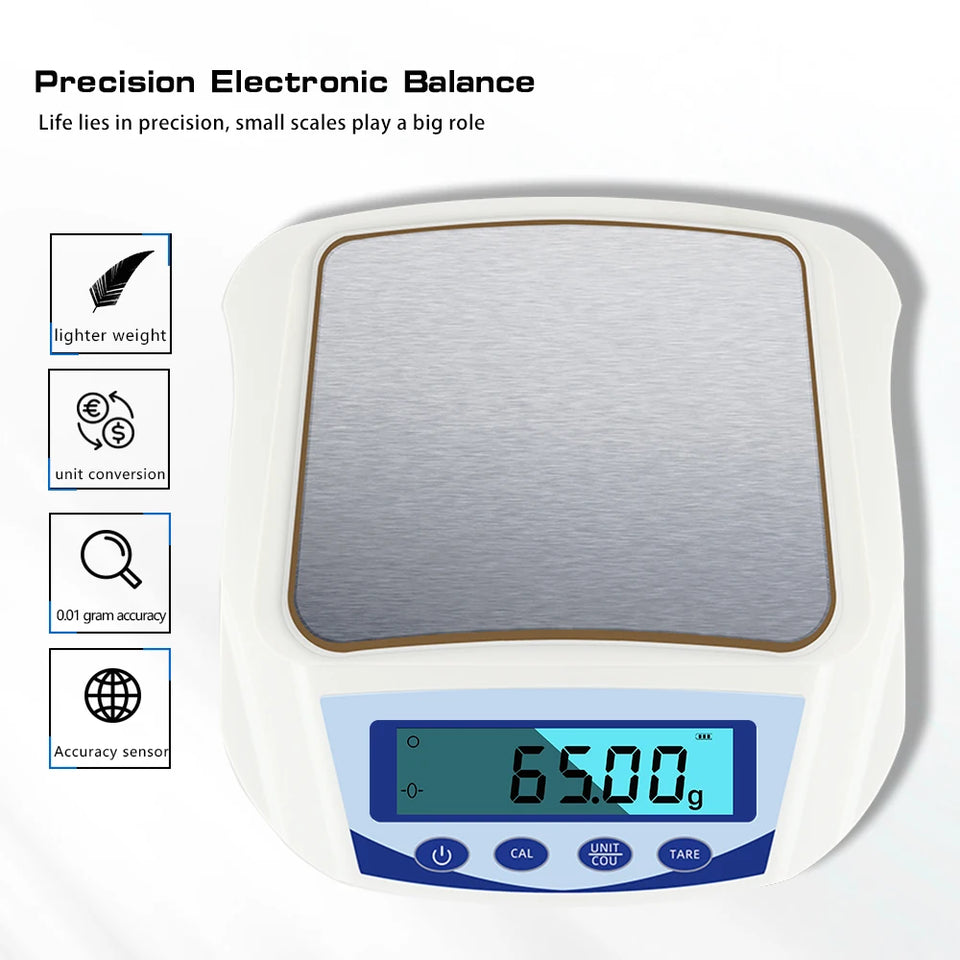 High Precision Digital Scale 1000g x 0.01g Digital Jewelry Scale Kitchen Laboratory Balance Electronic Weighing Balance Scale