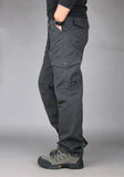 Camping Hiking Pants Men Cargo   Cotton Overalls Straight  Trousers Multi-Pocket Baggy  Slacks Pants