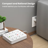 5-Foot  power strip Power Outlet with Surge Protector, 9 ac, 3 USB Ports, Extension Cord, Quick Charge, for Home and Office