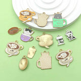10/20pcs Coffee Charms Alloy Coffee Cup, Coffee Bean Design Pendants for DIY Bracelet Necklace Jewelry Making Accessories