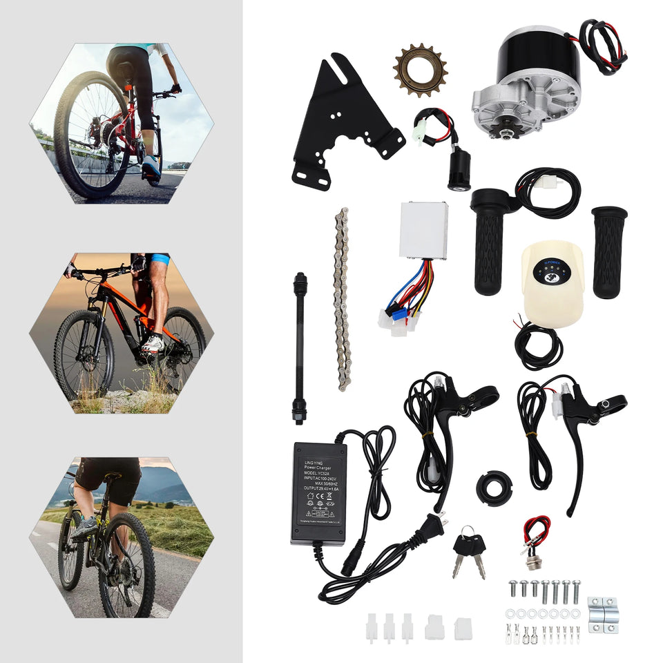 Electric Motor, Copper, Labor-Saving Design with Speed Control, Complete Kit for Safe E-Bike Conversion and Riding