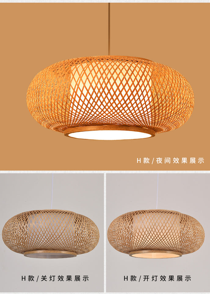 Bamboo Artwork Chandelier Lantern Tea Room Restaurant Restaurant Hot Pot Restaurant Japanese Style Retro Zen