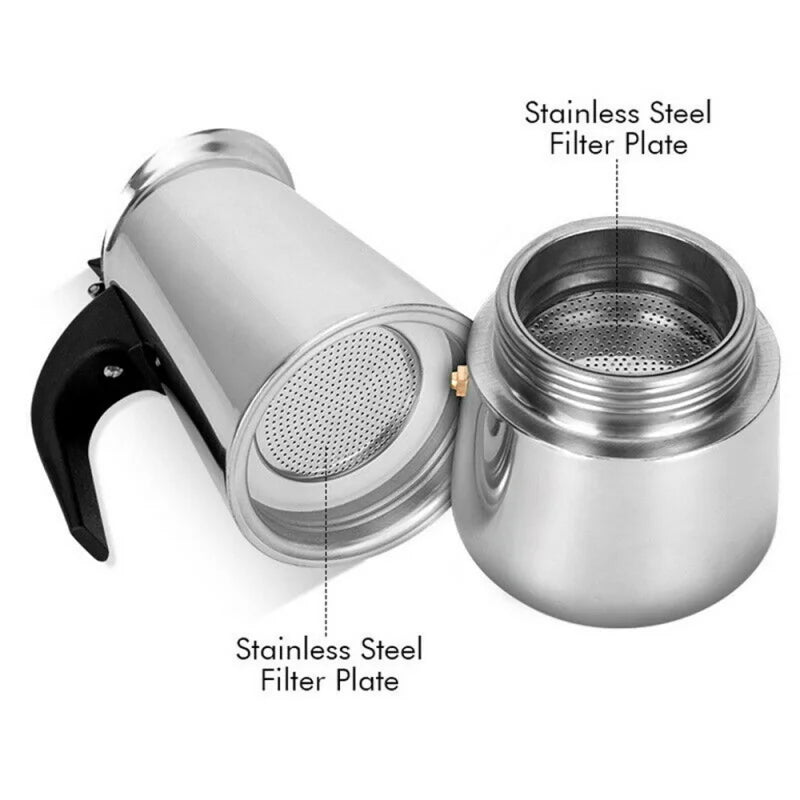 Coffee Pot Stainless Steel Filter Italian Espresso Latte Stovetop Percolator Tool 200/300/450/600Ml Moka Coffee Maker Coffee Pot