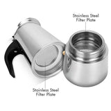 Coffee Pot Stainless Steel Filter Italian Espresso Latte Stovetop Percolator Tool 200/300/450/600Ml Moka Coffee Maker Coffee Pot